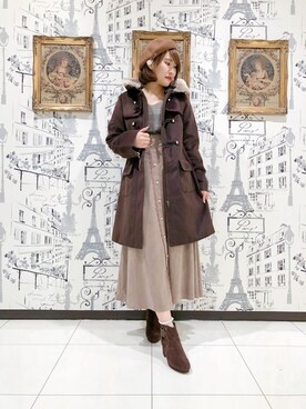 「axes femme（アクシーズファム）のアイテム（ダッフルコート）」を使った、axes femmeさん（レディース・161cm）の秋コーディネート