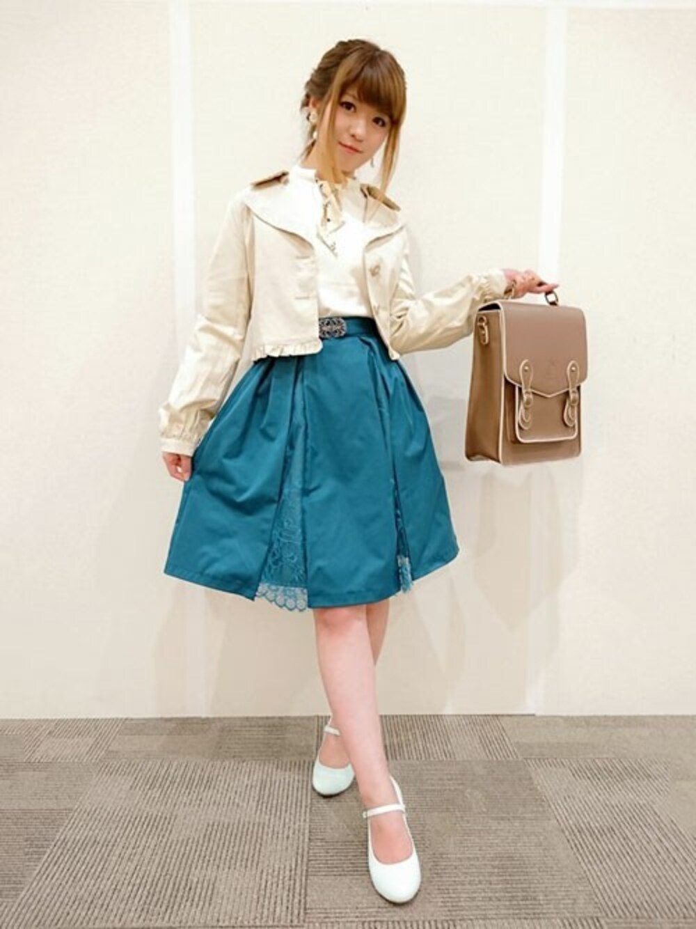 axes femme（アクシーズファム）の「レーススリットミディスカート