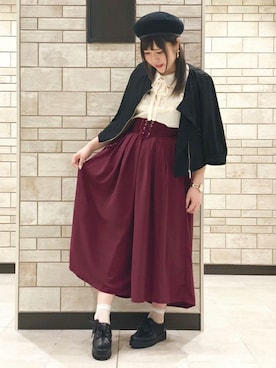 「axes femme（アクシーズファム）のアイテム（ライダースジャケット）」を使った、axes femmeさん（レディース・160cm）の春コーディネート