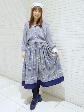 「アイテム（パンプス、ブルー系）」を使った、axes femmeさん（レディース・155cm）の冬コーディネート