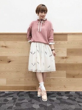 「axes femme POETIQUE（アクシーズファムポエティック）のアイテム（その他シューズ）」を使った、axes femmeさん（レディース・162cm）の春コーディネート