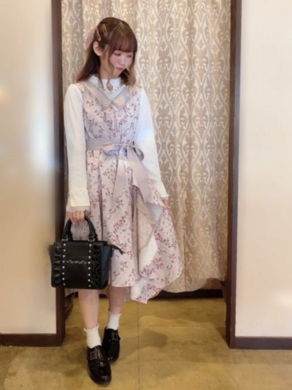 一度使用　アクシーズ　フリル×ビジューショルダー　完売カラー　ラベンダー axes femme - 一度使用 アクシーズ フリル×ビジューショルダー 完売