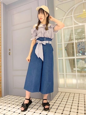 「axes femme POETIQUE（アクシーズファムポエティック）のアイテム（ハット）」を使った、axes femmeさん（レディース・165cm）の春コーディネート