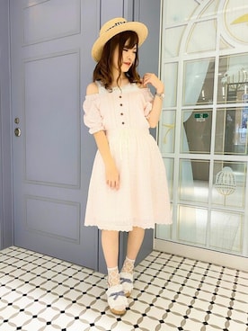 「axes femme POETIQUE（アクシーズファムポエティック）のアイテム（キャミソール）」を使った、axes femmeさん（レディース・154cm）の夏コーディネート