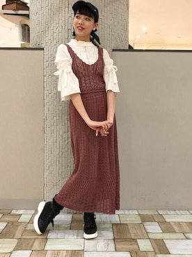 「axes femme POETIQUE（アクシーズファムポエティック）のアイテム（帽子）」を使った、axes femmeさん（レディース・165cm）の夏コーディネート