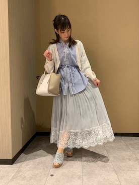 「axes femme（アクシーズファム）のアイテム（チュニック）」を使った、axes femmeさん（レディース・155cm）の夏コーディネート
