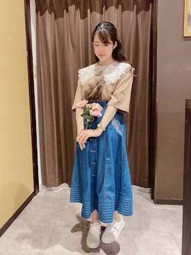 「axes femme（アクシーズファム）のアイテム（スニーカー）」を使った、axes femmeさん（レディース・155cm）の夏コーディネート