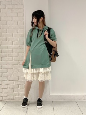 「axes femme（アクシーズファム）のアイテム（バックパック/リュック）」を使った、axes femmeさん（レディース・154cm）の夏コーディネート