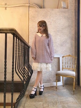 「axes femme POETIQUE（アクシーズファムポエティック）のアイテム（チュニック）」を使った、axes femmeさん（レディース・154cm）の秋コーディネート