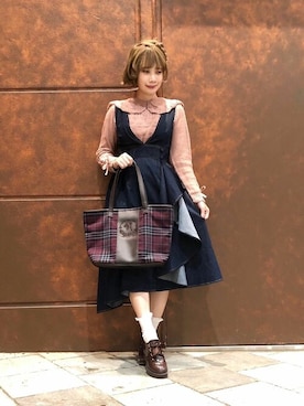 「axes femme POETIQUE（アクシーズファムポエティック）のアイテム（ニット/セーター）」を使った、axes femmeさん（レディース・162cm）の冬コーディネート