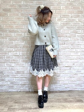 「axes femme POETIQUE（アクシーズファムポエティック）のアイテム（カーディガン/ボレロ）」を使った、axes femmeさん（レディース・153cm）の冬コーディネート
