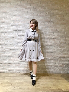 「axes femme（アクシーズファム）の立体バラ×蝶ゴムベルト（ベルト）」を使った、axes femmeさん（レディース・154cm）の冬コーディネート