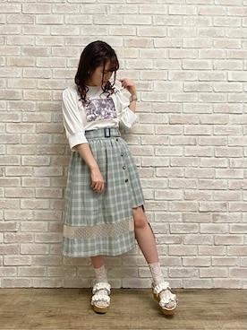 「ミックスコーデ」｜「アイテム（トップス）」を使った、axes femmeさん（レディース・153cm）の春コーディネート