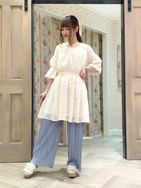 「axes femme POETIQUE（アクシーズファムポエティック）のアイテム（チュニック）」を使った、axes femmeさん（レディース・160cm）の春コーディネート