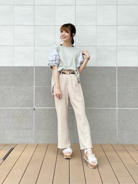 「ミックスコーデ」｜「アイテム（サンダル）」を使った、axes femmeさん（レディース・161cm）の夏コーディネート