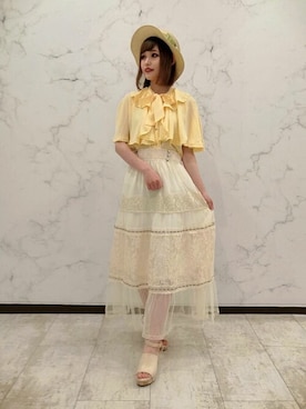 「axes femme POETIQUE（アクシーズファムポエティック）のアイテム（帽子）」を使った、axes femmeさん（レディース・158cm）の夏コーディネート