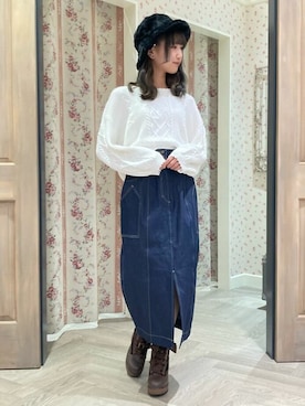 「axes femme POETIQUE（アクシーズファムポエティック）のアイテム（帽子）」を使った、axes femmeさん（レディース・162cm）の秋コーディネート