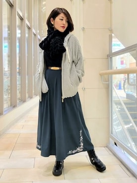 「axes femme（アクシーズファム）のアイテム（パーカー）」を使った、axes femmeさん（レディース・162cm）の秋コーディネート