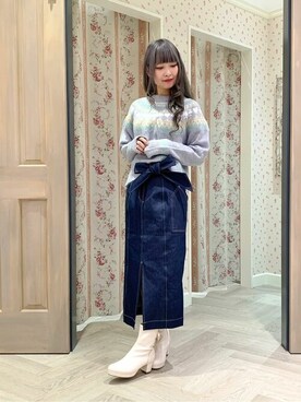 「axes femme POETIQUE（アクシーズファムポエティック）のアイテム（ニット/セーター）」を使った、axes femmeさん（レディース・160cm）の冬コーディネート