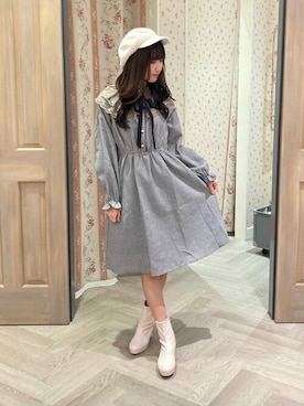 「axes femme POETIQUE（アクシーズファムポエティック）のアイテム（帽子）」を使った、axes femmeさん（レディース・163cm）の冬コーディネート