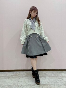 「axes femme POETIQUE（アクシーズファムポエティック）のアイテム（カーディガン/ボレロ）」を使った、axes femmeさん（レディース・154cm）の冬コーディネート