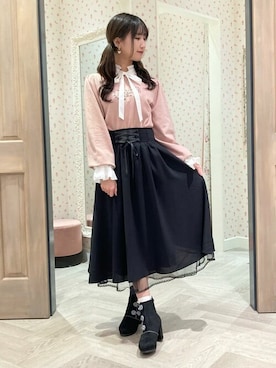 「axes femme POETIQUE（アクシーズファムポエティック）のアイテム（ニット/セーター）」を使った、axes femmeさん（レディース・163cm）の冬コーディネート