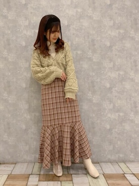 「axes femme POETIQUE（アクシーズファムポエティック）のアイテム（ニット/セーター）」を使った、axes femmeさん（レディース・153cm）の冬コーディネート