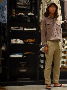 「schott（ショット）のSchott/ショット/URBAN CHINO PANTS/アーバン チノパンツ（チノパンツ）」を使った、Renさん（メンズ・176cm）の夏コーディネート