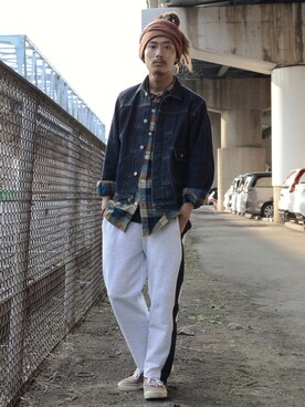 「アイテム（デニムジャケット）」を使った、Renさん（メンズ・176cm・20代）の春コーディネート