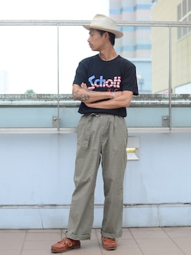 「アイテム（チノパンツ）」を使った、Renさん（メンズ・175cm・20代）の夏コーディネート