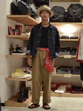 「アイテム（デニムジャケット）」を使った、Renさん（メンズ・176cm・20代）の夏コーディネート