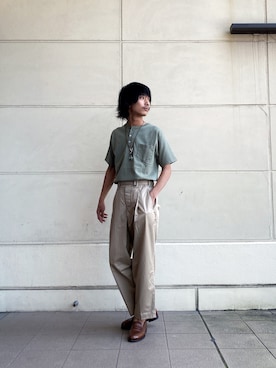 「HAVERSACK（ハバーザック）のアイテム（パンツ）」を使った、Renさん（メンズ・176cm）の夏コーディネート