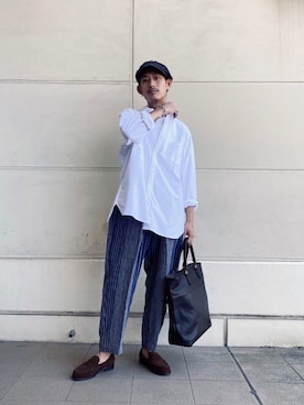 「HAVERSACK（ハバーザック）のアイテム（パンツ）」を使った、Renさん（メンズ・176cm）の春コーディネート