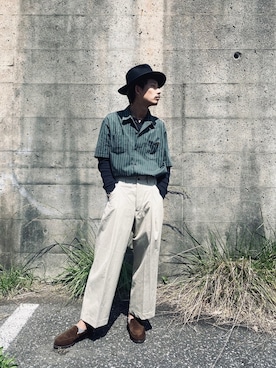 「HAVERSACK（ハバーザック）のアイテム（パンツ）」を使った、Renさん（メンズ・176cm）の春コーディネート
