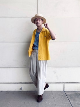 「HAVERSACK（ハバーザック）のアイテム（パンツ）」を使った、Renさん（メンズ・176cm）の春コーディネート