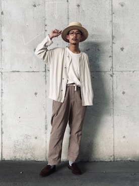 「HAVERSACK（ハバーザック）のアイテム（パンツ）」を使った、Renさん（メンズ・176cm）の夏コーディネート