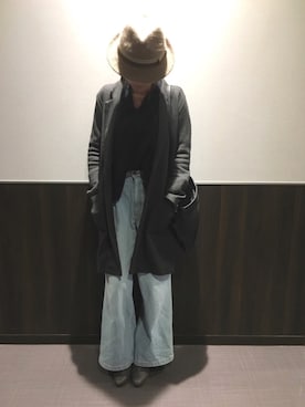 「Right-on（ライトオン）のアイテム（チェスターコート）」を使った、しぃ☆さん（レディース・160cm）の秋コーディネート