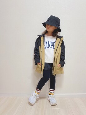 「アイテム（マウンテンパーカー）」を使った、sora   さん（キッズ・110cm）の秋コーディネート