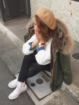 manaさん（レディース・156cm）の冬コーディネート