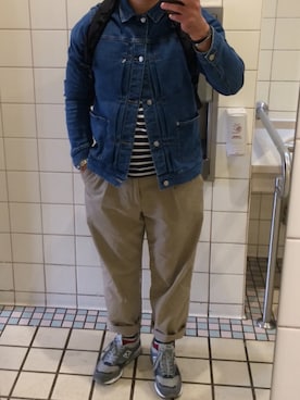 「united arrows」｜「アイテム（デニムジャケット）」を使った、たくわんさん（メンズ・169cm）の春コーディネート