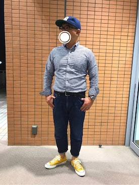 「ユナイテッドアローズ」｜「アイテム（キャップ）」を使った、たくわんさん（メンズ・169cm）の秋コーディネート