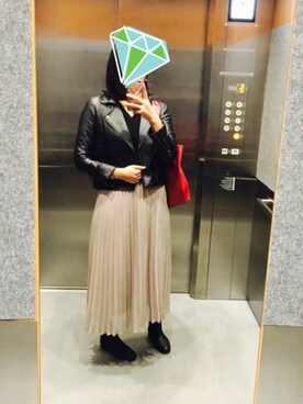 「amelier MAJESTIC LEGON（アメリエルマジェスティックレゴン）のアイテム（ライダースジャケット）」を使った、TAMAさん（レディース・167cm）の秋コーディネート