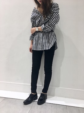 「新作」｜「アイテム（アナログ腕時計）」を使った、MARINAさん（レディース・165cm）の冬コーディネート