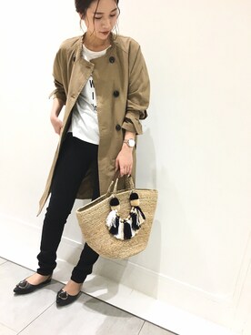 「Editt by YECCA VECCA（エディットバイイェッカヴェッカ）のアイテム（トレンチコート）」を使った、MARINAさん（レディース・165cm）の春コーディネート