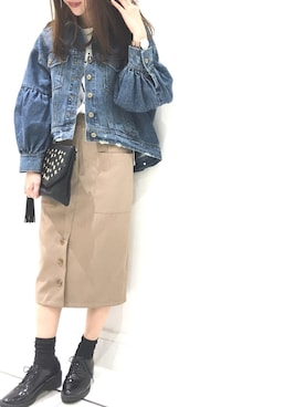 「YECCA VECCA（イェッカヴェッカ）のアイテム（ジャケット/アウター）」を使った、MARINAさん（レディース・165cm）の春コーディネート