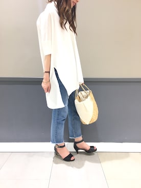 「Editt by YECCA VECCA（エディットバイイェッカヴェッカ）のアイテム（チュニック）」を使った、MARINAさん（レディース・165cm）の春コーディネート