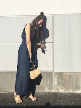 「YECCA VECCA（イェッカヴェッカ）のアイテム（ワンピース）」を使った、MARINAさん（レディース・165cm）の夏コーディネート