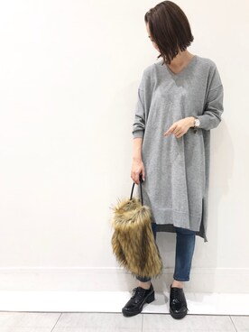 「YECCA VECCA（イェッカヴェッカ）のアイテム（ワンピース）」を使った、MARINAさん（レディース・165cm）の秋コーディネート