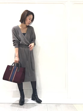 「YECCA VECCA（イェッカヴェッカ）のアイテム（ワンピース）」を使った、MARINAさん（レディース・165cm）の秋コーディネート