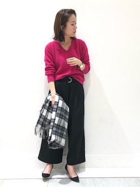 「YECCA VECCA（イェッカヴェッカ）のアイテム（パンプス）」を使った、MARINAさん（レディース・165cm）の冬コーディネート